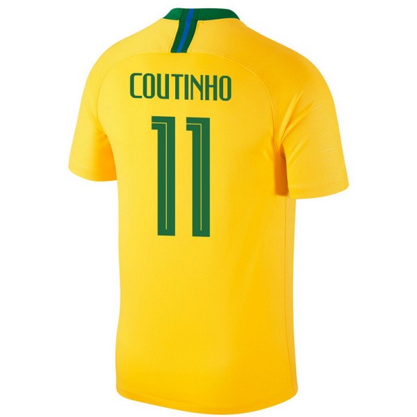 Camiseta Brasil 1ª Coutinho 2018 Amarillo